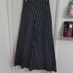 Black and White Striped Women's Pants